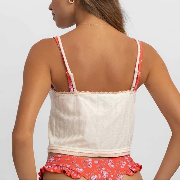 NWT Blackbough Bambi Floral Embroidered Pointelle Cami Tank Top in Lovestruck - Picture 5 of 16